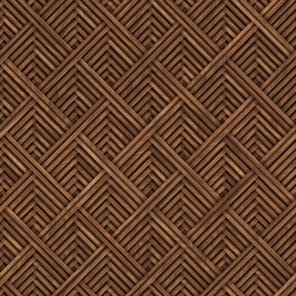 Carved Geometric Pattern Wood Background Seamless Texture Diagonal Cross Stripes — Stockfoto