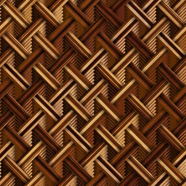 Carved Geometric Pattern Wood Background Seamless Texture Diagonal Cross Stripes — Stock Photo, Image