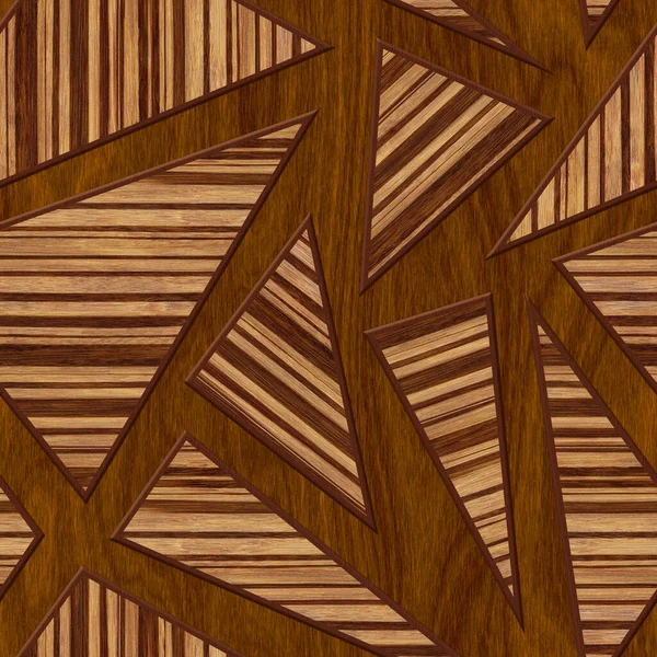 Schnitzerei Dreieck Muster Auf Holz Hintergrund Nahtlose Textur Patchwork Muster — Stockfoto