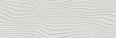 Waves pattern on carved grunge background seamless texture, long texture, white color, 3d illustration