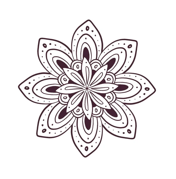 Kwiat Liści Fioletowy Kolorowanki Mandala Sztuka Prosta Grafika Kształt Kwiatowy Obrazy Stockowe bez tantiem