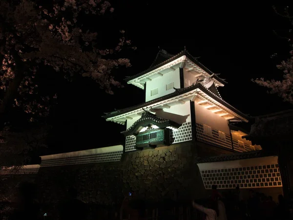Kanazawa Japan Квітня 2014 Замок Каназава Вночі — стокове фото