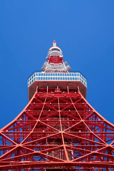 Tokyo Tower Red Steel Structure Оглядовою Вежею Районі Шиба Коен — стокове фото