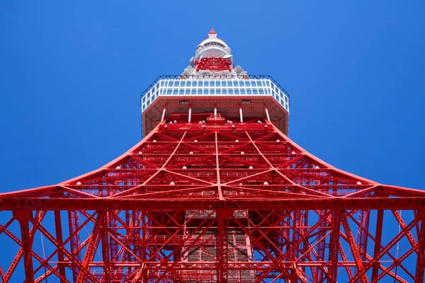 Torre Tóquio Estrutura Aço Vermelha Uma Torre Comunicação Observação Distrito — Fotografia de Stock