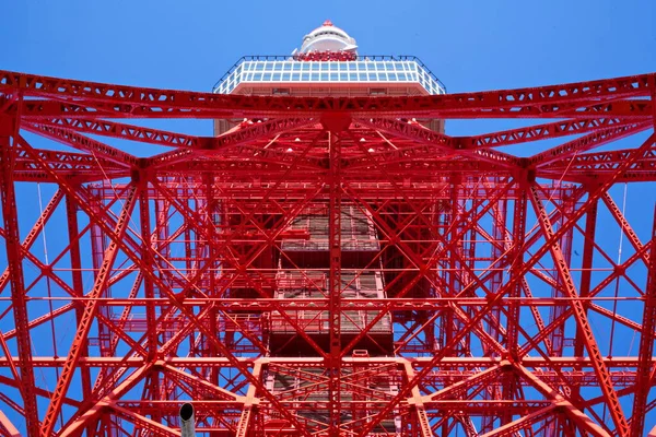 Tokyo Tower Red Steel Structure Оглядовою Вежею Районі Шиба Коен — стокове фото