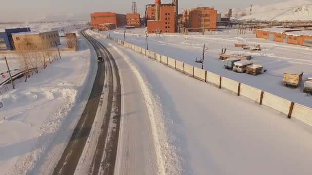 Flygfoto över den gamla fabriken. — Stockvideo