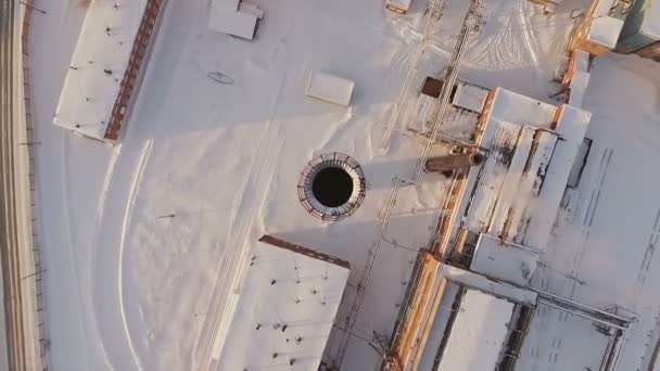 Vista aérea da antiga fábrica . — Vídeo de Stock