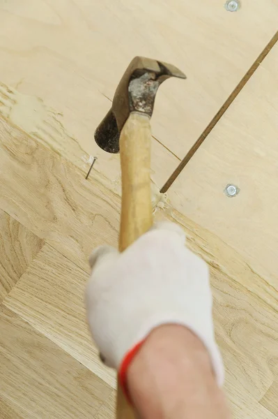 Colocar parquet de madera dura . —  Fotos de Stock