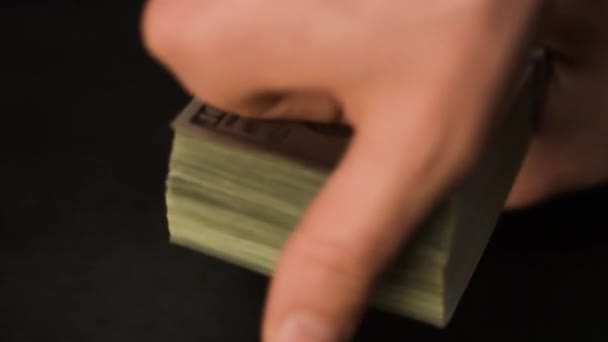 Hands Counting Money One Hundred Dollar Bills — Stock Video