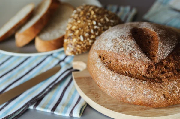 Rye bread on wooden board — Stock Photo, Image