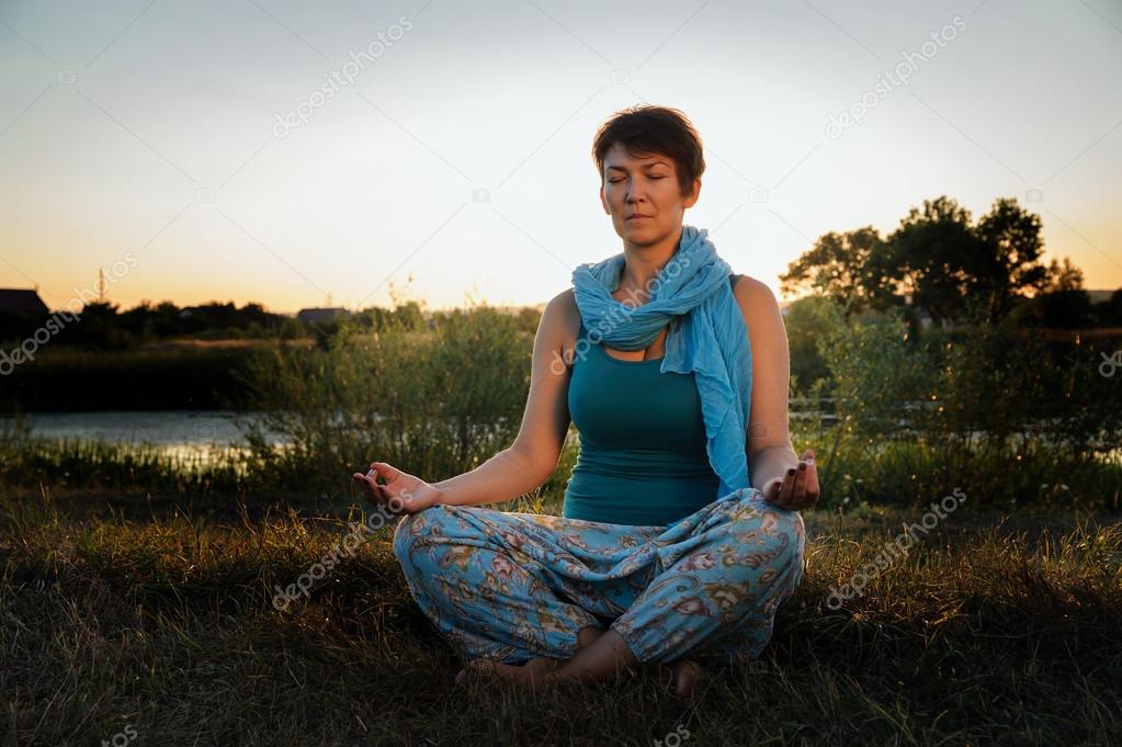 Woman meditating. 