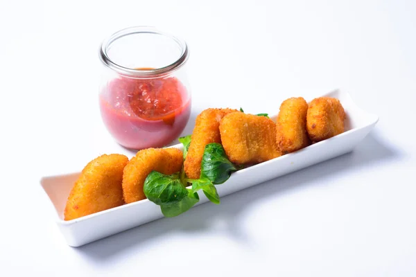 Fried chicken nuggets, close up — Stock Photo, Image