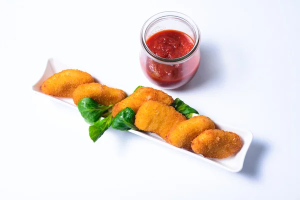 Fried chicken nuggets, close up — Stock Photo, Image