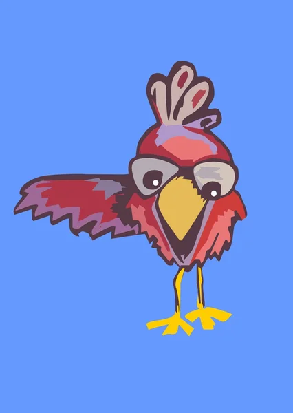 Illustration de drôles d'icônes oiseaux dans des lunettes élégantes — Image vectorielle