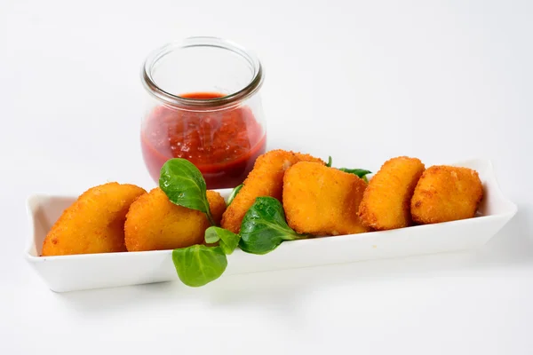 Fried chicken nuggets, close up — Stock Photo, Image