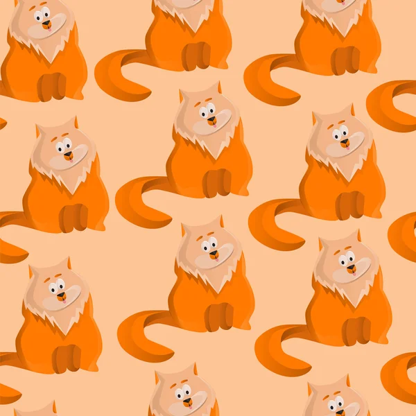 Patrón naranja gatos — Vector de stock