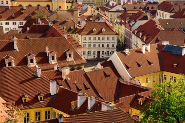 Prague Old Town üzerinden havadan görünümü