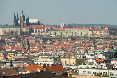 Prague Old Town üzerinden havadan görünümü
