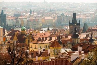Prague Old Town üzerinden havadan görünümü