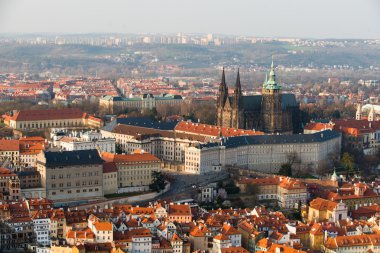 Prague Old Town üzerinden havadan görünümü