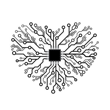 Vector circuit board heart
