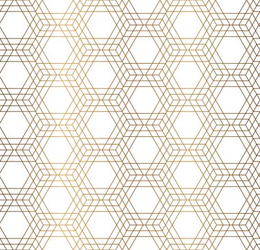 Vektör geometrik altın altıgen seamless modeli.