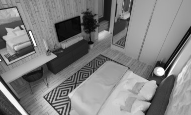 modern yatak odası iç