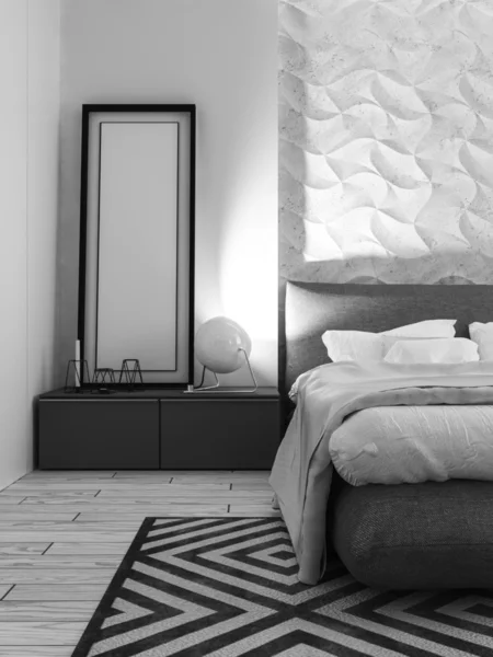 モダンなベッドルーム ロフトのインテリア — ストック写真