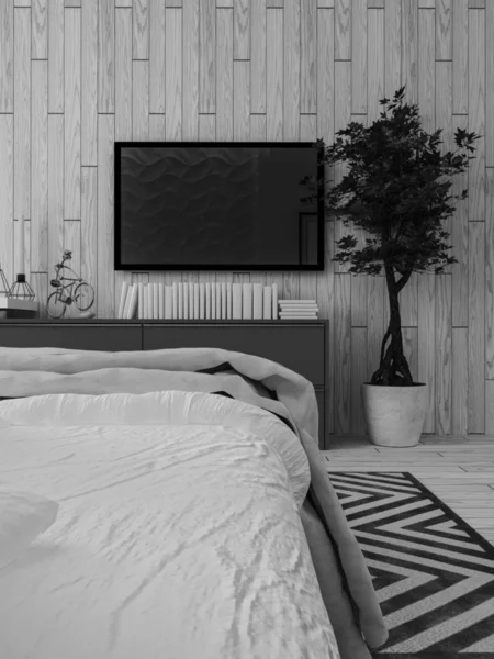 Camera da letto moderna soppalco interno — Foto Stock