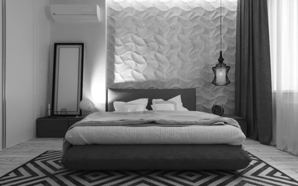 Modern bedroom loft interior Royalty Free Stock Images