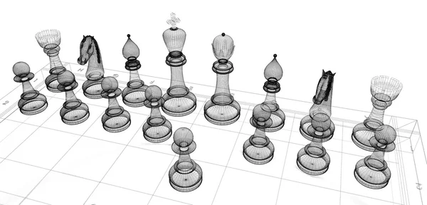 Estrutura do corpo xadrez — Fotografia de Stock