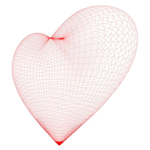 Drátěný model srdce — Stock fotografie
