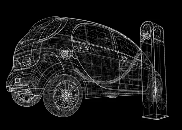 Carga de coche eléctrico — Foto de Stock