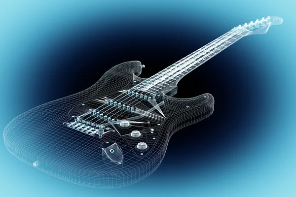 E-Gitarre im Hintergrund — Stockfoto