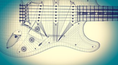 elektro gitar arka plan üzerinde