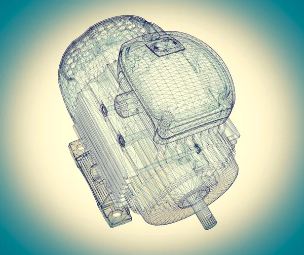 배경에 전기 모터 — 스톡 사진