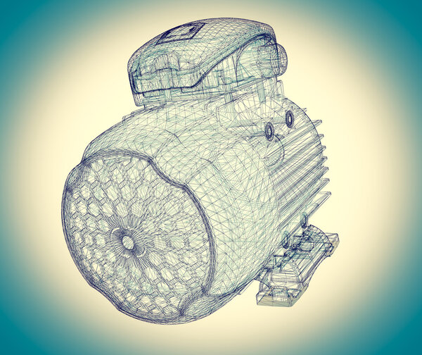 Electric motor on background