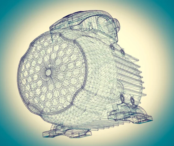 배경에 전기 모터 — 스톡 사진