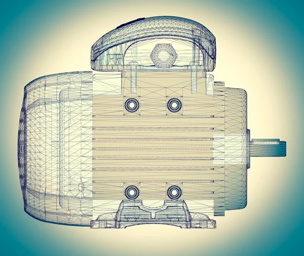 배경에 전기 모터 — 스톡 사진