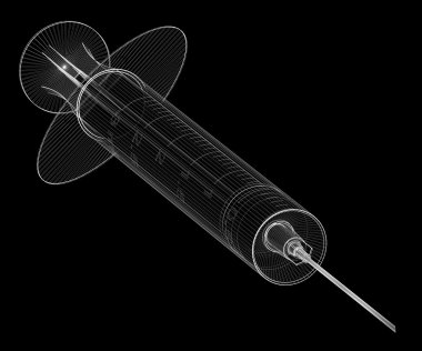 Arka plan üzerinde izole şırınga