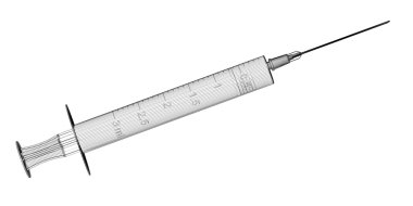 Arka plan üzerinde izole şırınga