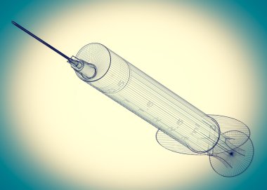 Arka plan üzerinde izole şırınga