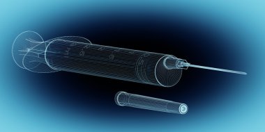 Arka plan üzerinde izole şırınga