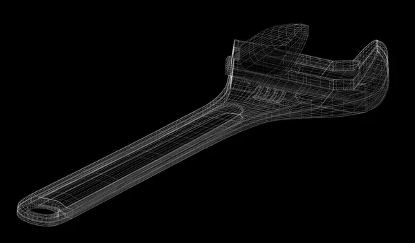 Verstelbare moersleutel geïsoleerd op een achtergrond — Stockfoto