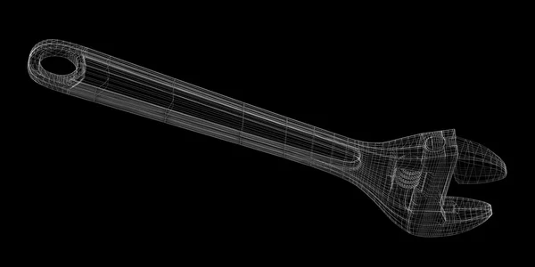 배경에 고립 된 조정 가능한 렌치 — 스톡 사진