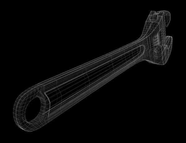 배경에 고립 된 조정 가능한 렌치 — 스톡 사진