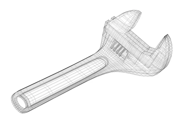 Llave ajustable aislada sobre un fondo — Foto de Stock