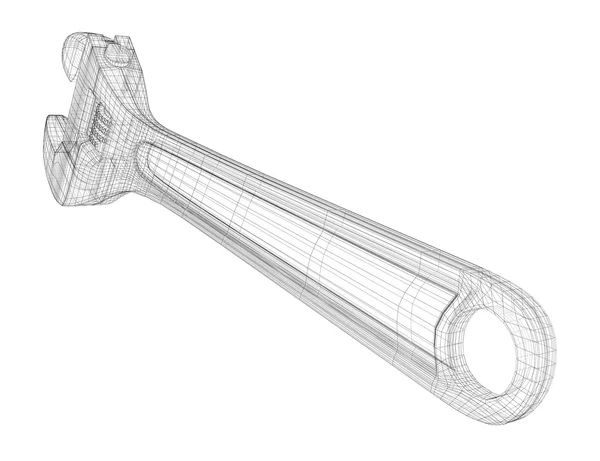 Llave ajustable aislada sobre un fondo —  Fotos de Stock