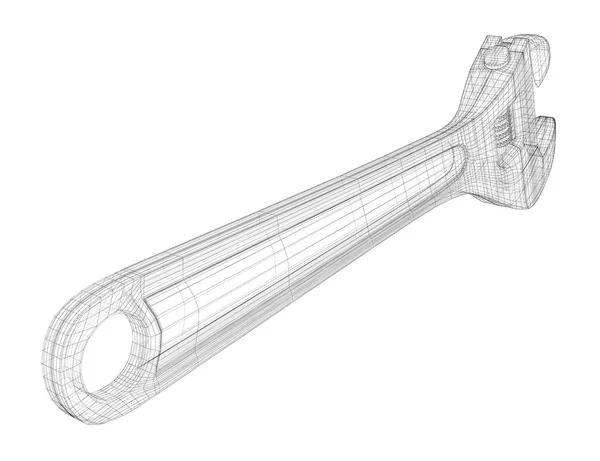 Llave ajustable aislada sobre un fondo — Foto de Stock