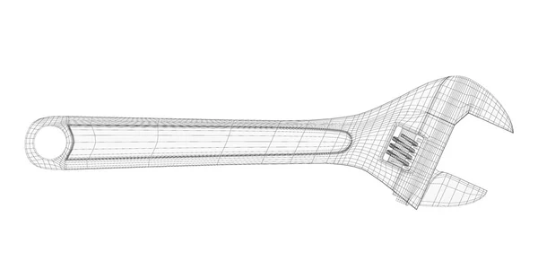 Llave ajustable aislada sobre un fondo — Foto de Stock